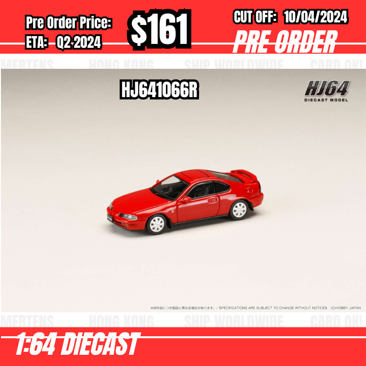 RS-$161  * Hobby Japan * 1:64 Honda PRELUDE 2.2Si-VTEC (BB4) EARLY VERSION RED HJ641066R [OD02/04]
