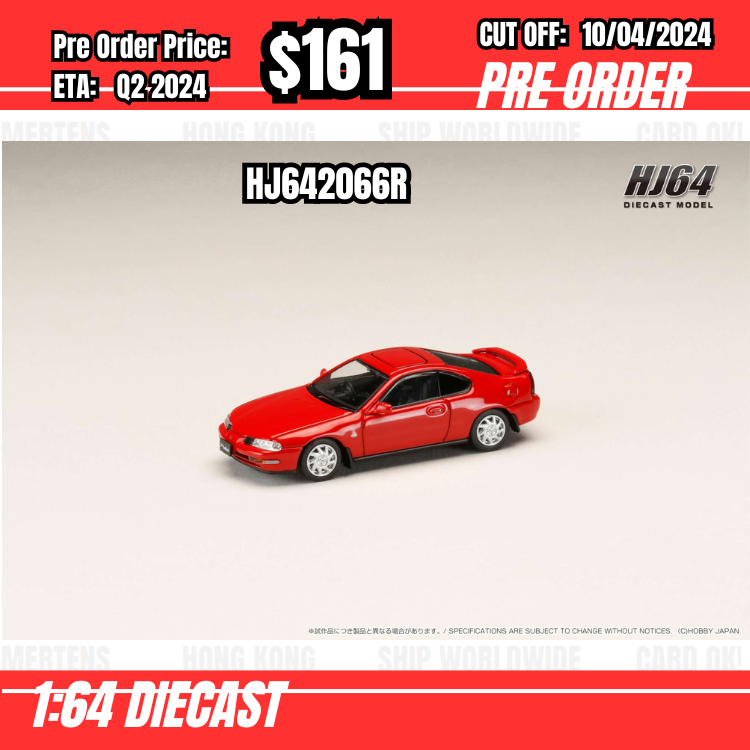 RS-$161  * Hobby Japan * 1:64 Honda PRELUDE 2.2Si-VTEC (BB4) LATE VERSION RED HJ642066R [OD02/04]