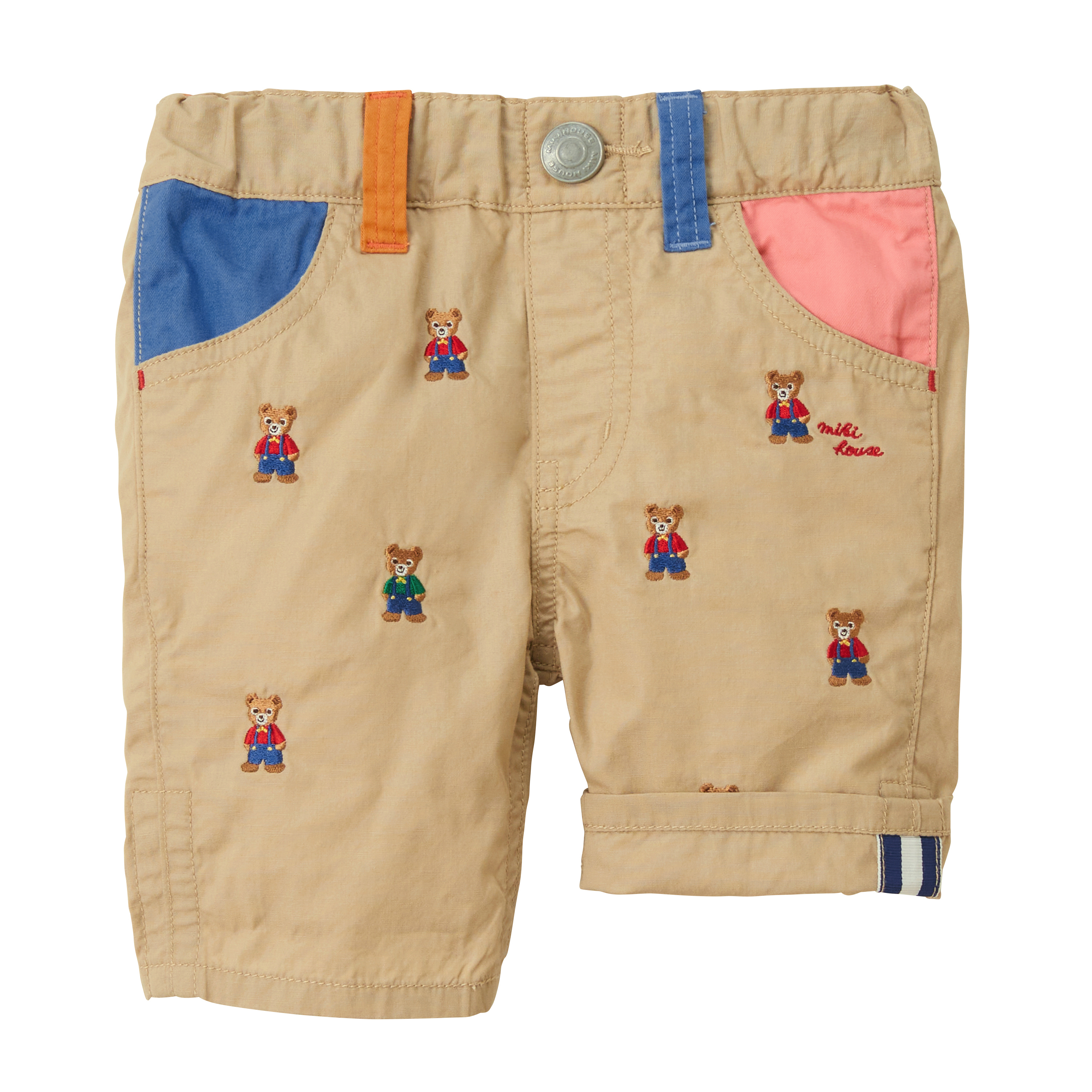 普奇熊刺繡六分褲-駝