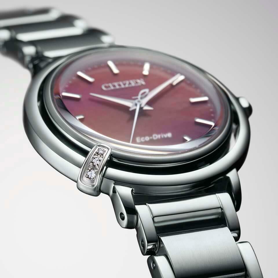 CITIZEN L ARCLY COLLECTION EM1090-78X Watch Red surface x silver strap (with calfskin strap 1090-78X) EM1090-78X (配有小牛皮錶帶 1090-78X) 手錶