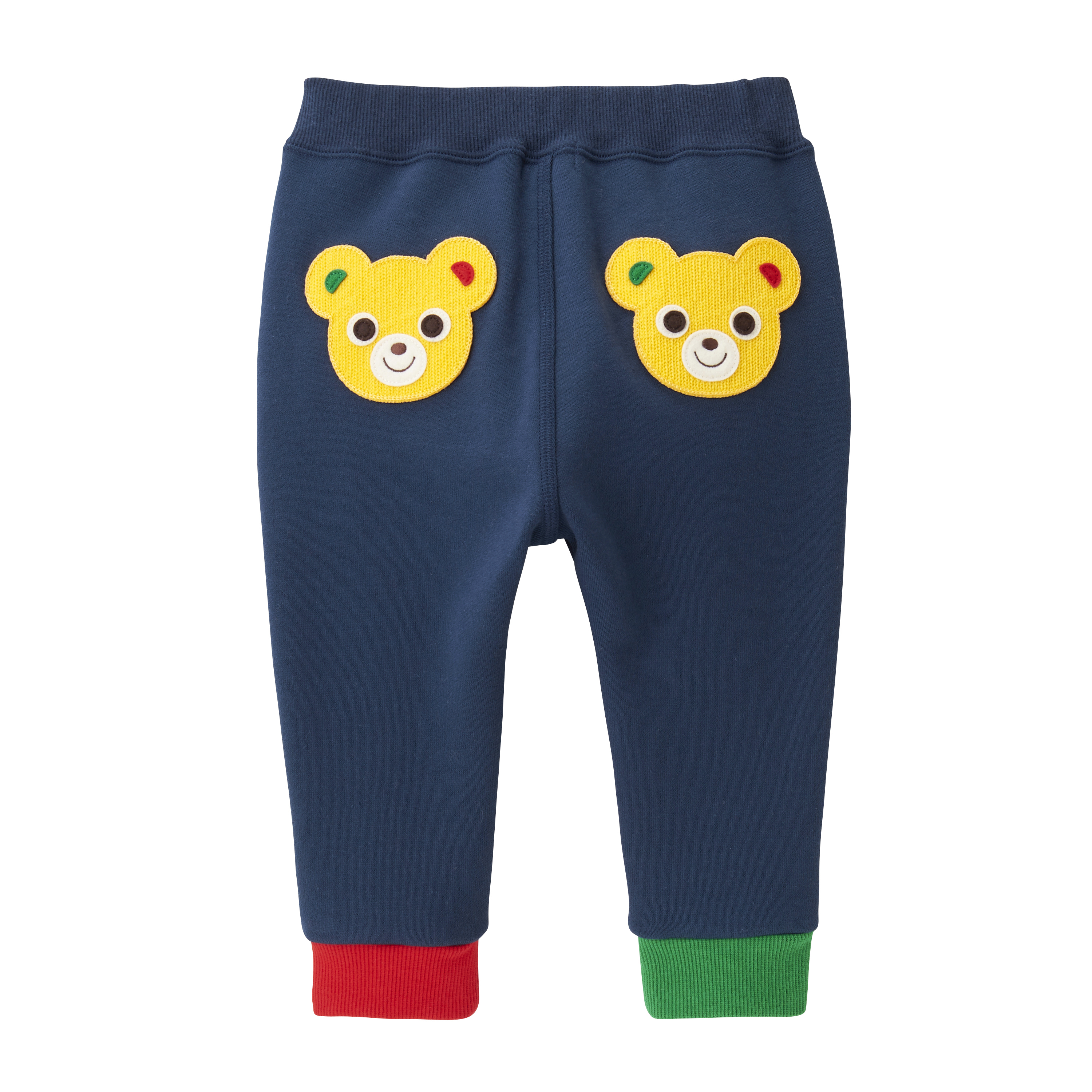 普奇熊彩色字母運動長褲-藏藍