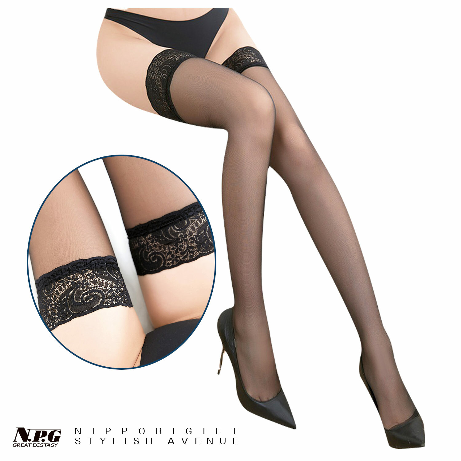 日本NPG 捲積蕾絲 吊襪