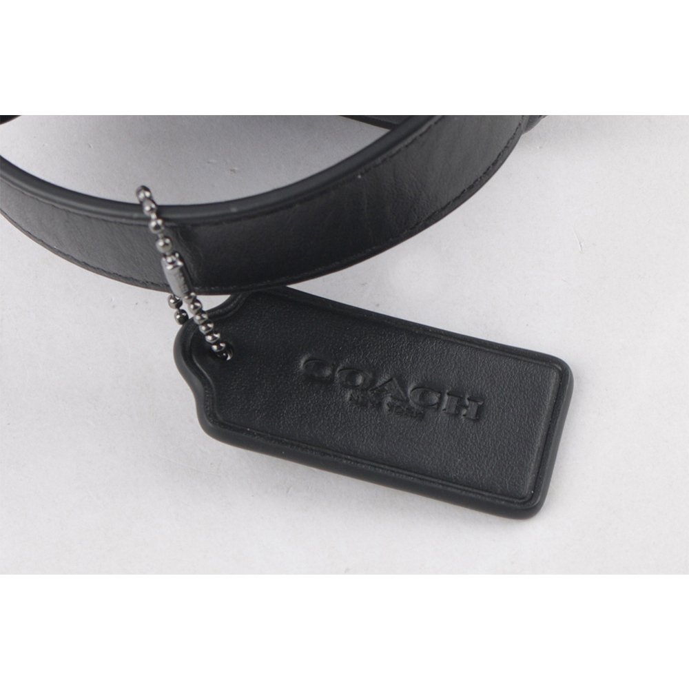 【COACH】塗層帆布及牛皮拉鍊萬用包/手拿包/旅行包(炭灰色) 2515 QBMI5