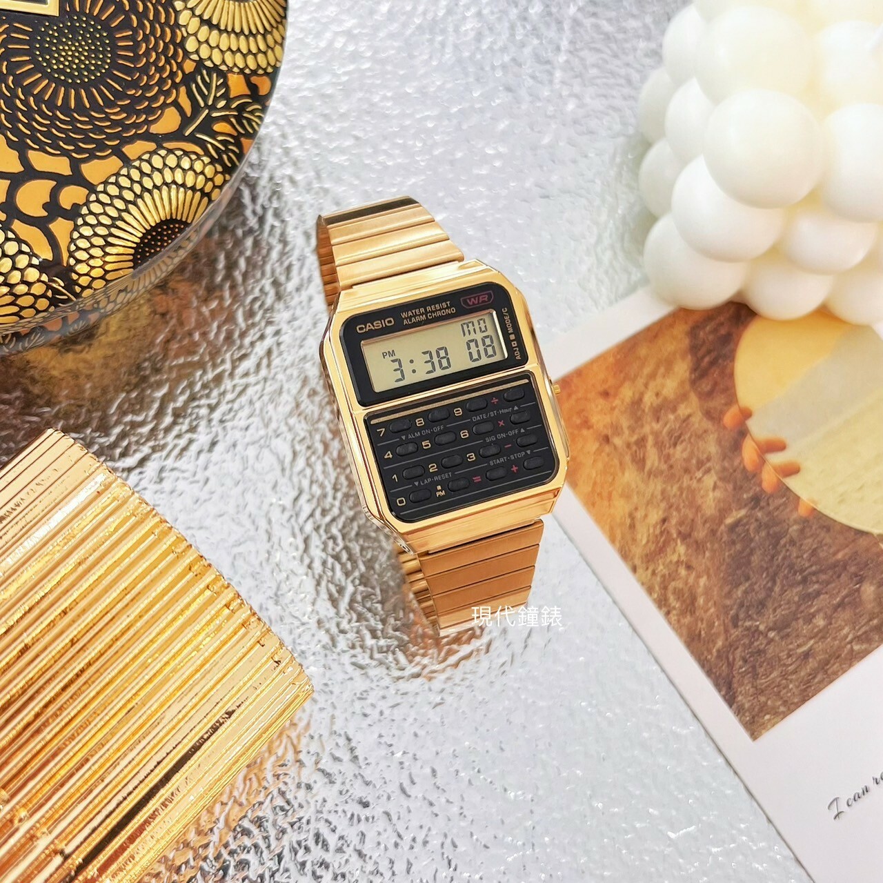 【CASIO 卡西歐】VINTAGE 復古金屬風格計算機電子錶 CA-500WEG-1A 34.4mm 現代鐘錶