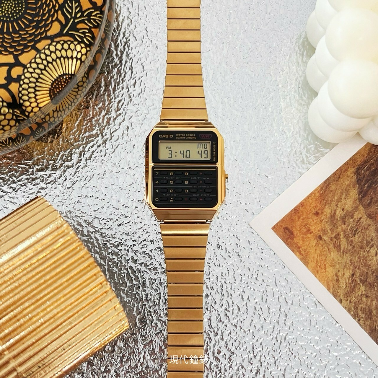 【CASIO 卡西歐】VINTAGE 復古金屬風格計算機電子錶 CA-500WEG-1A 34.4mm 現代鐘錶