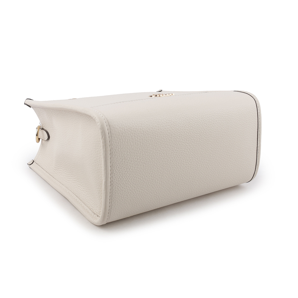 【COACH】Dempsey Tote 22 金字荔枝皮革二用托特包(白色) CO971 IMCHK