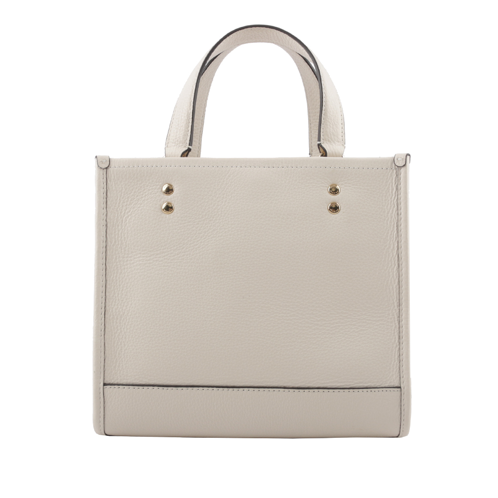 【COACH】Dempsey Tote 22 金字荔枝皮革二用托特包(白色) CO971 IMCHK