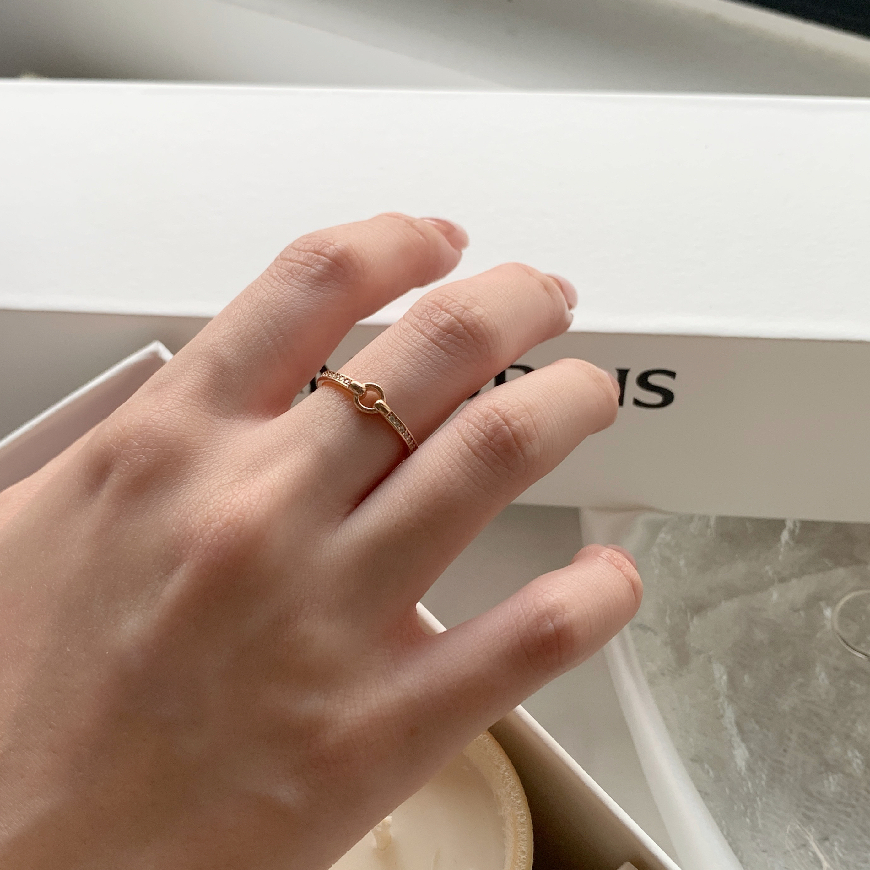 簡約圈圈鋯石戒指