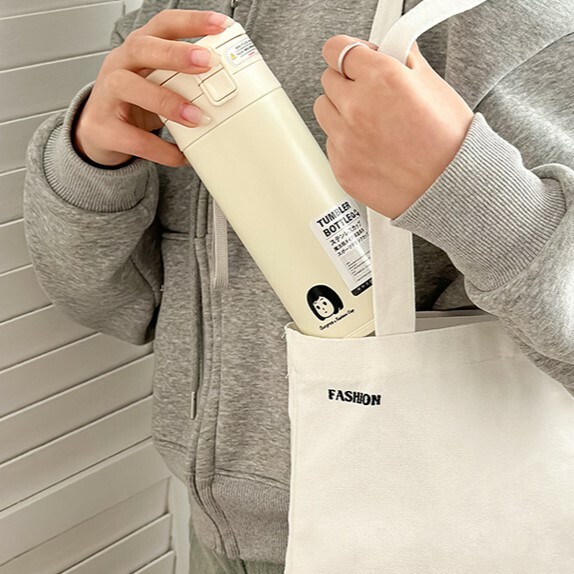 《3930》文青男孩女孩情侶系列 雙飲口吸管保溫杯450ml