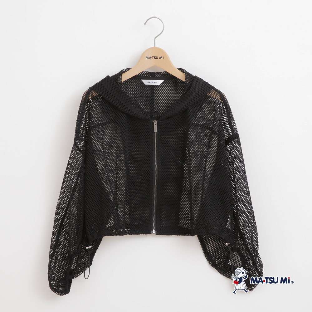 MA‧TSU Mi 縷空網格抽繩短外套(白.黑)