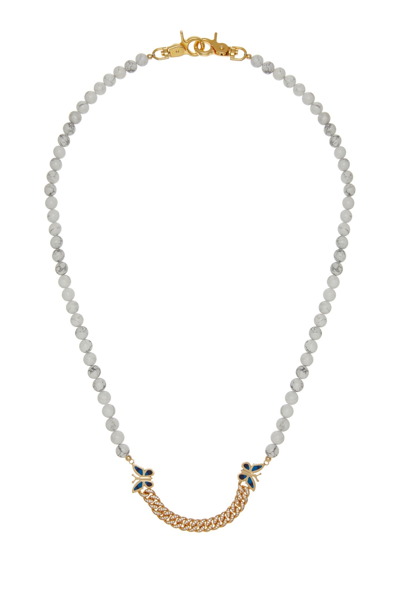 STUGAZI White Turquoise Gold Butterfly Chain