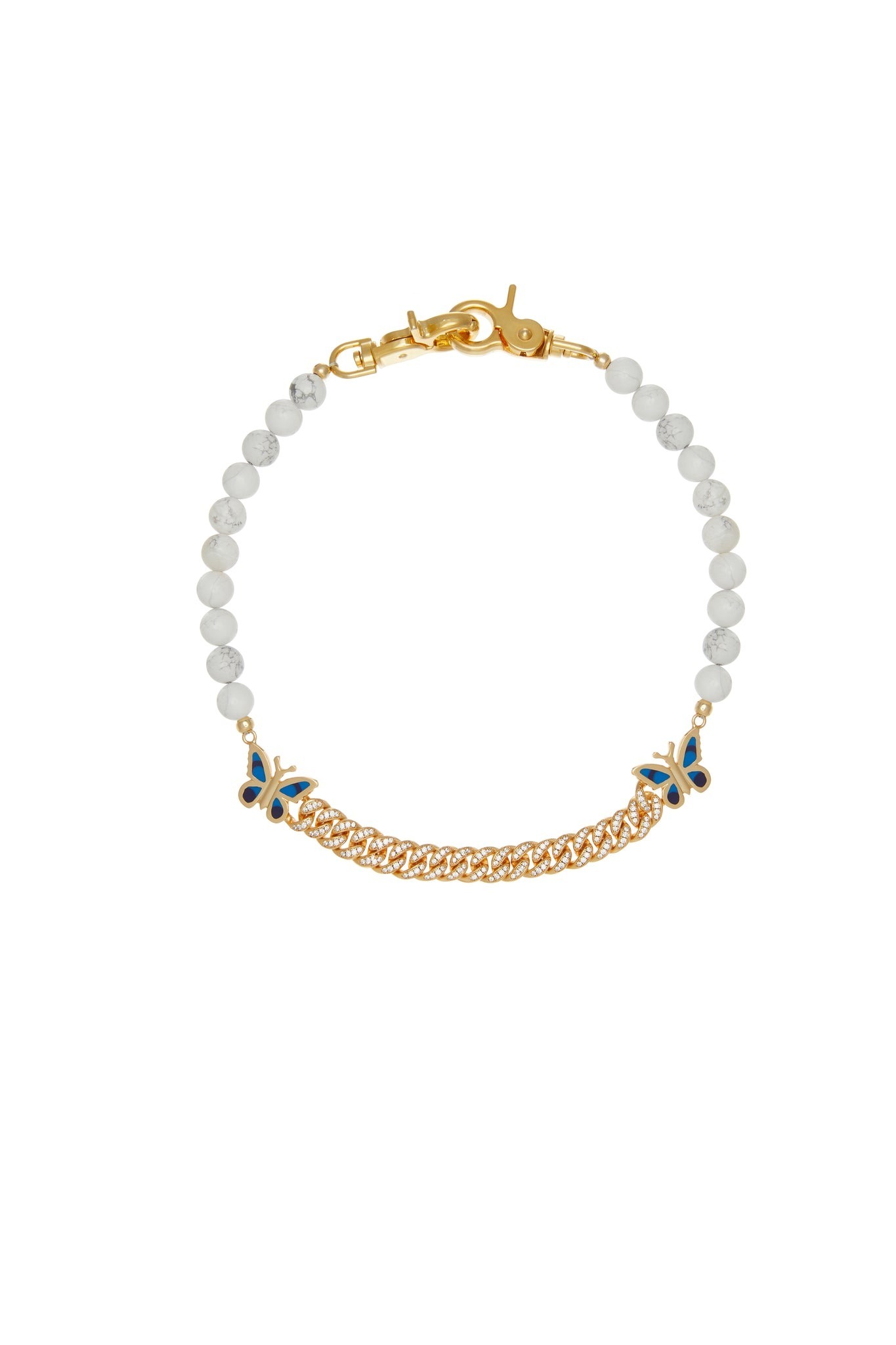 STUGAZI White Turquoise Gold Butterfly Chain