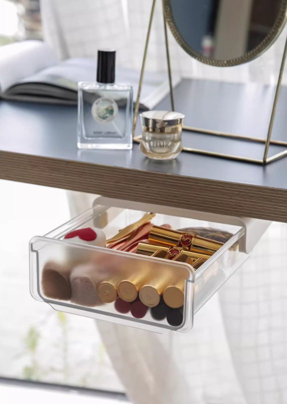 收納總動員 透明桌下抽屜盒 (0.5kg)