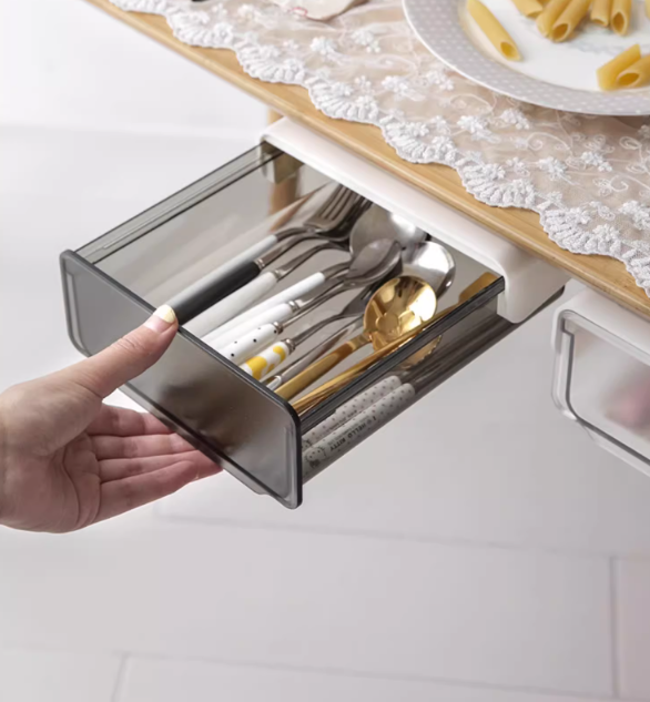 收納總動員 透明桌下抽屜盒 (0.5kg)