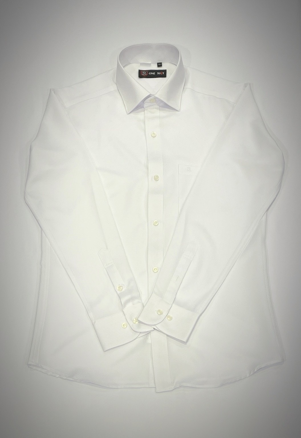 白色斜紋男長袖襯衫6