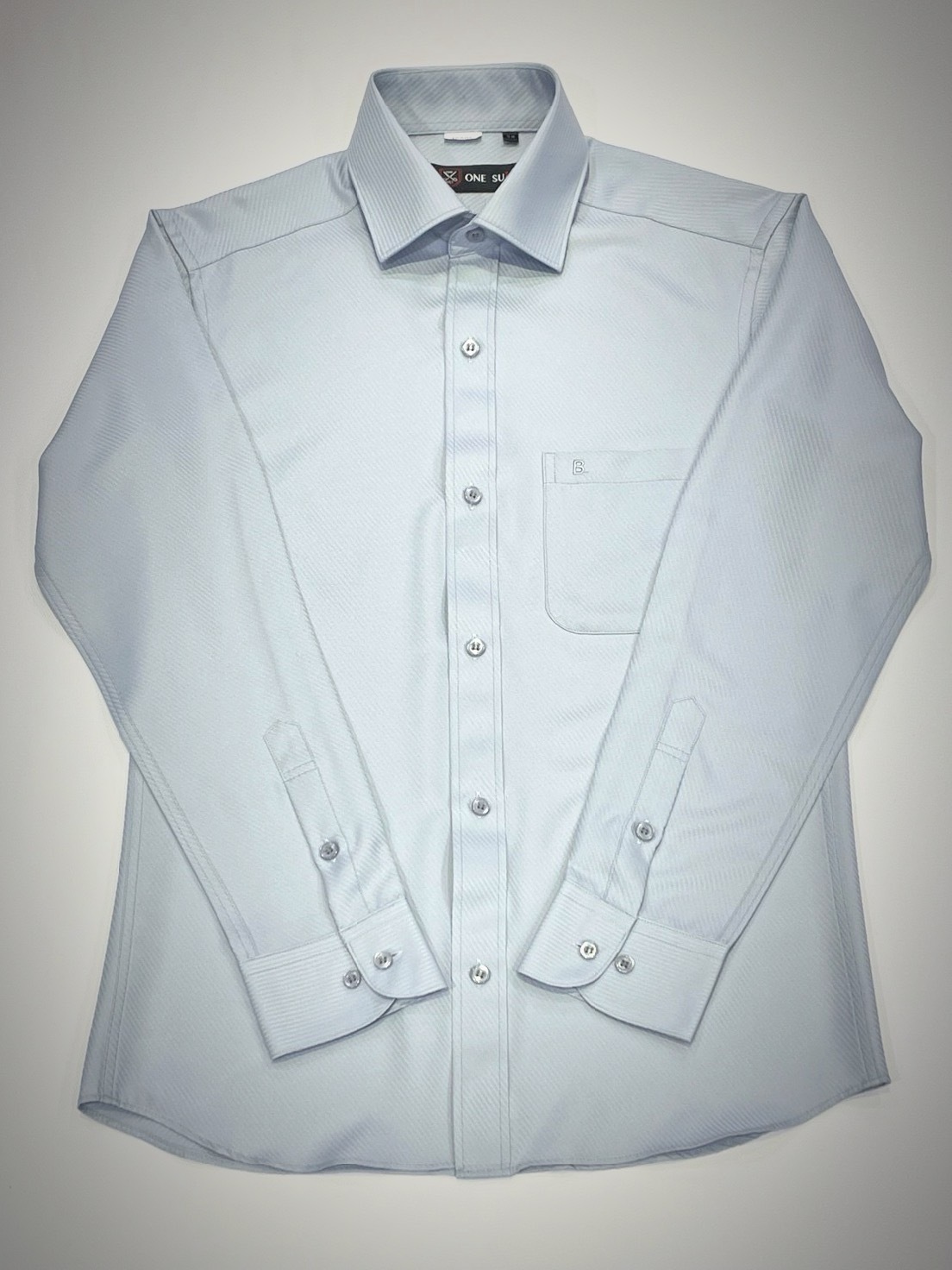 藍灰色斜紋男長袖襯衫6