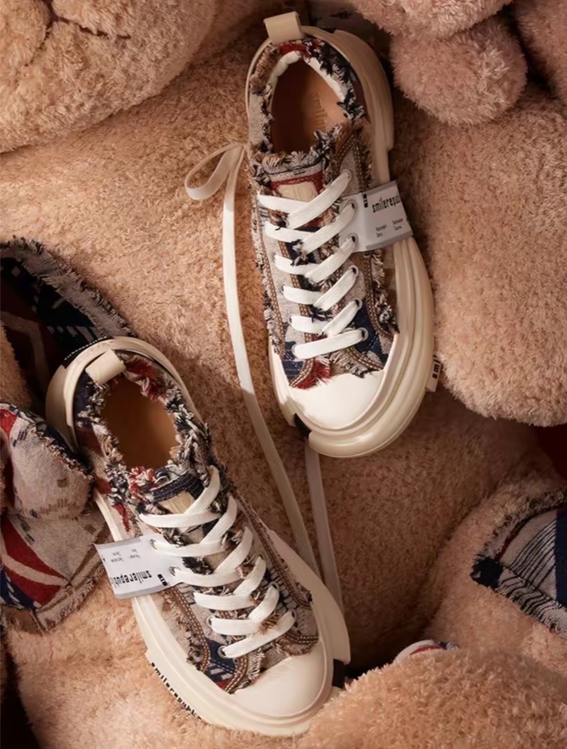 SMILEREPUBLIC INCEPTION 70s 厚底 增高 帆布鞋 棕色 花色 毛尼 民族 SR20230102005