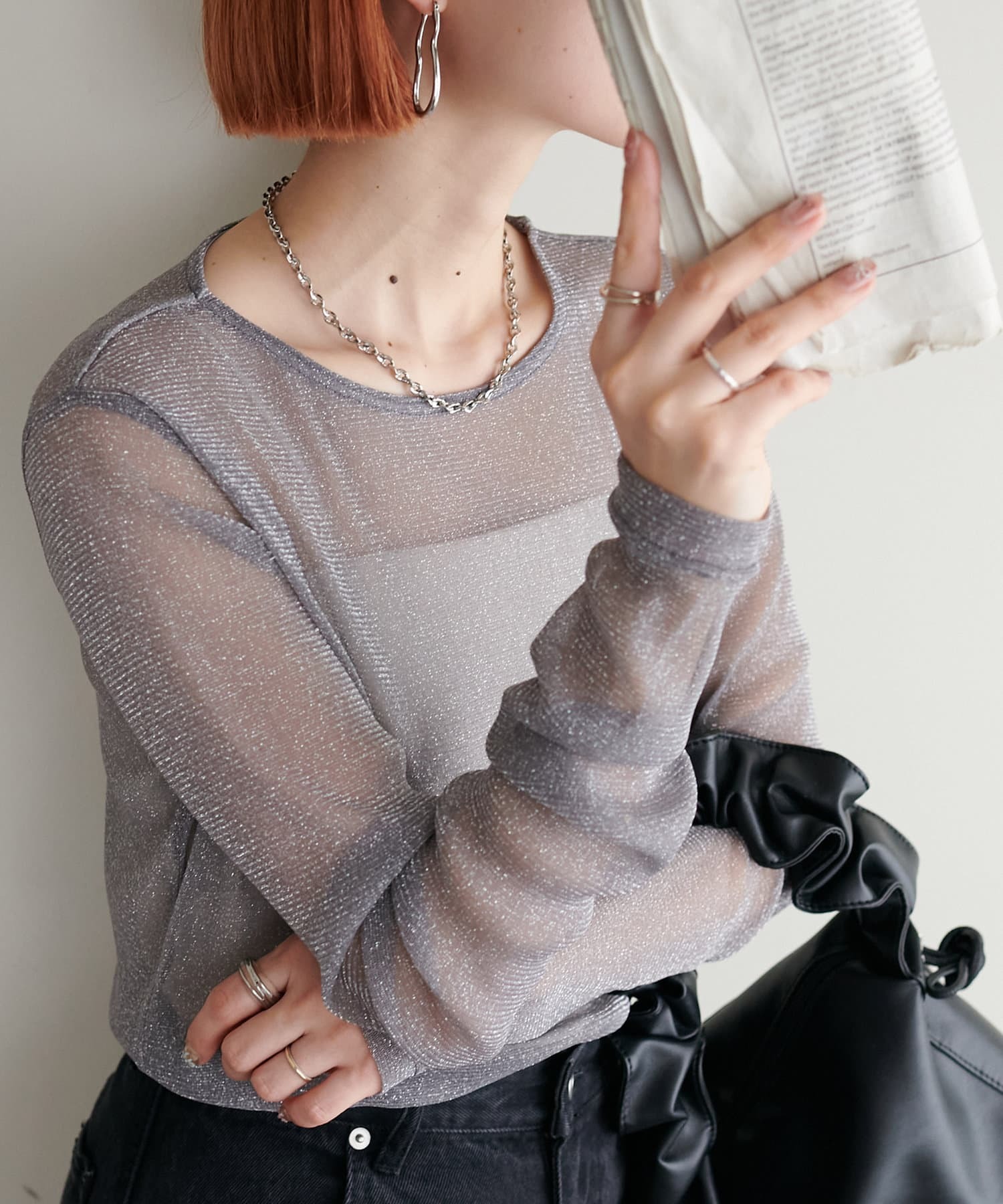 Discoat(ディスコート)  【WEB限定】ラメシアーT灰（DCZ1041106A0024)