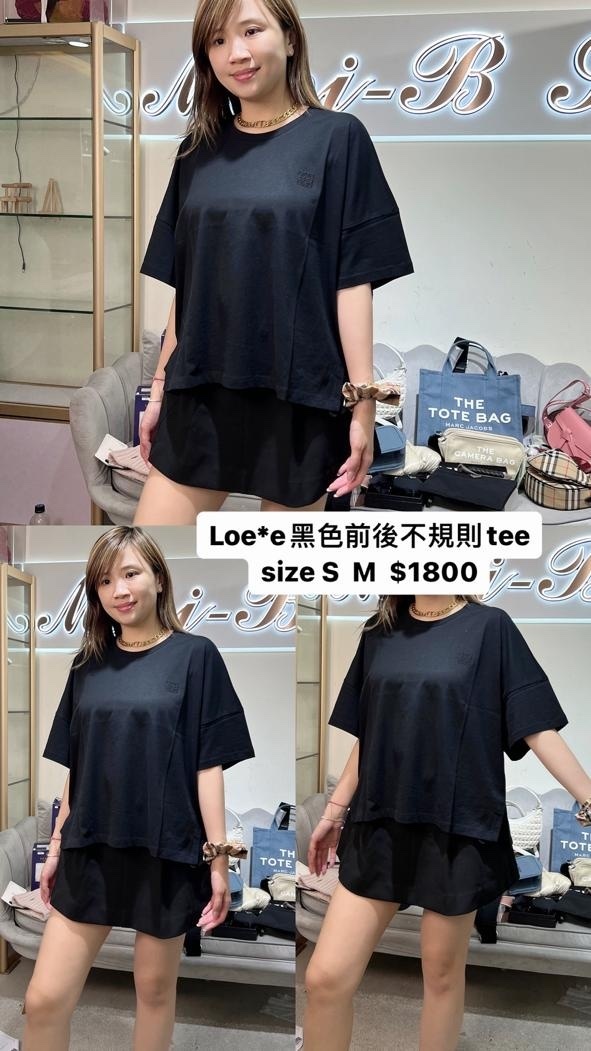 Loewe  黑色前後不規則TEE -M