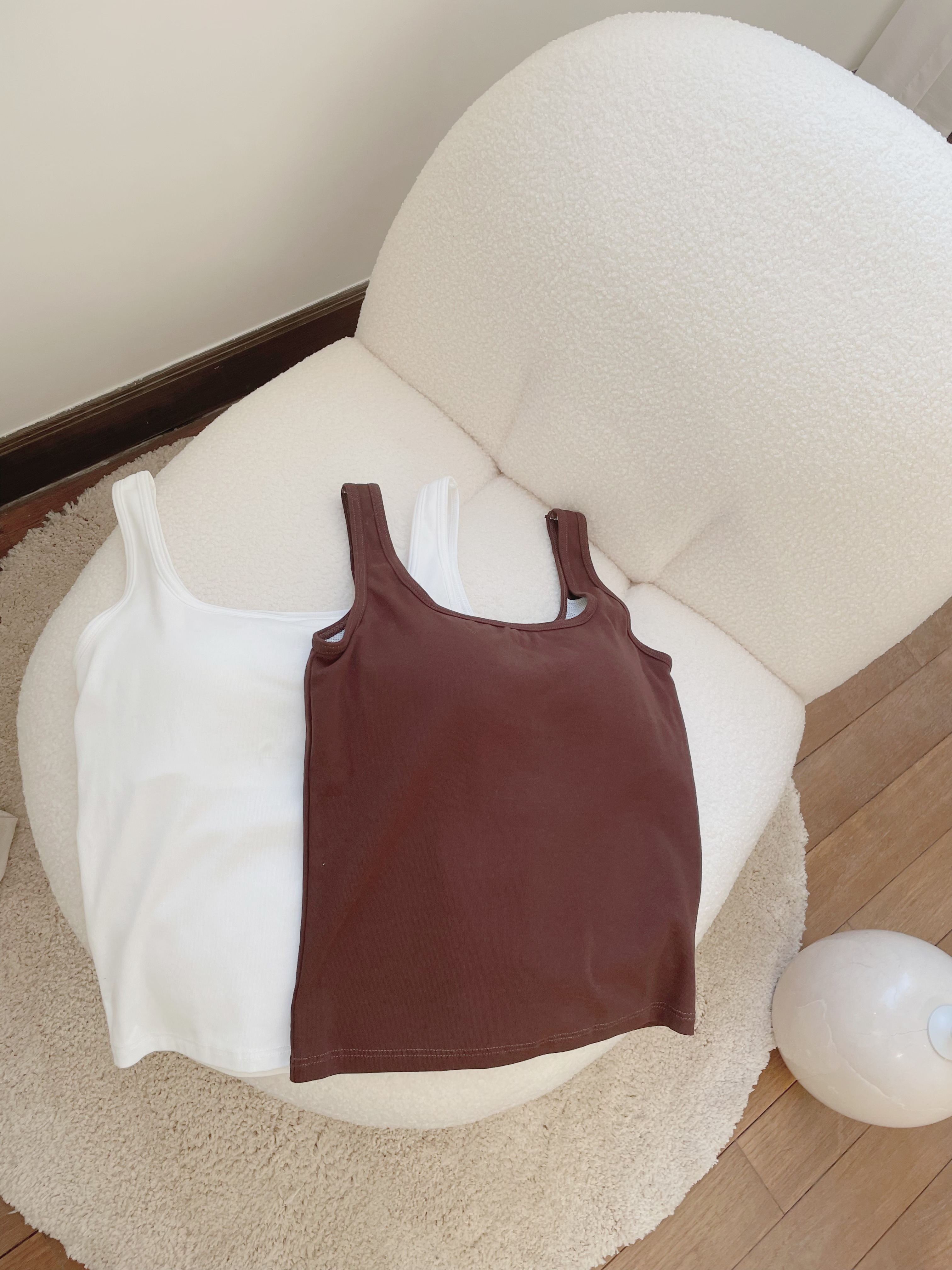 Soft Lounge Cotton Tank - Bra Pads_TP229L13