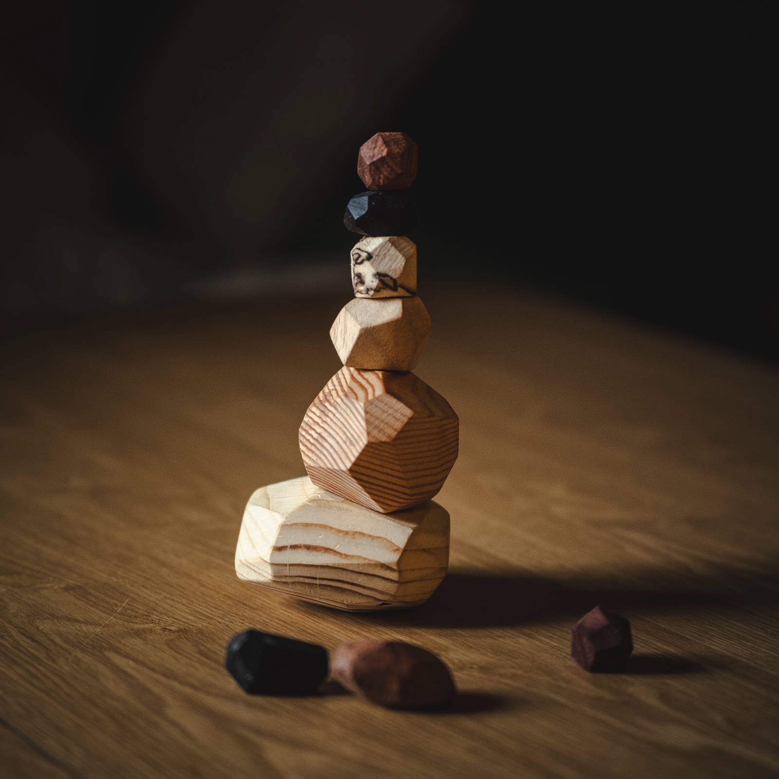 飄流疊石 -Tumi Ishi Wood Rock（7粒疊石，連收納袋）