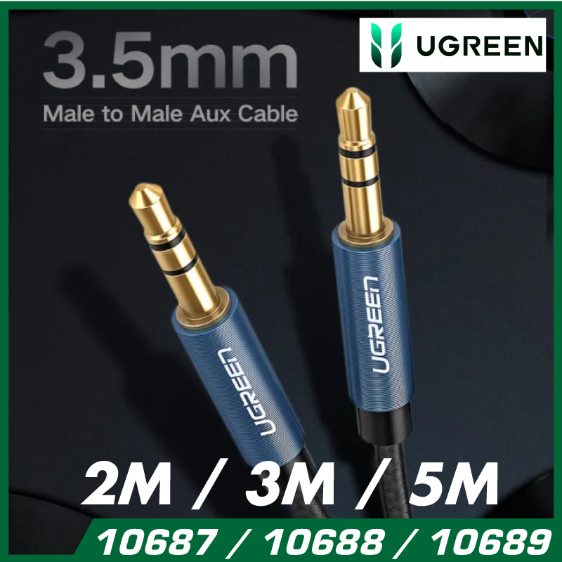 UGREEN - 3.5mm 公對公金屬頭 手機/車用AUX音頻線 (2M / 3M / 5M)