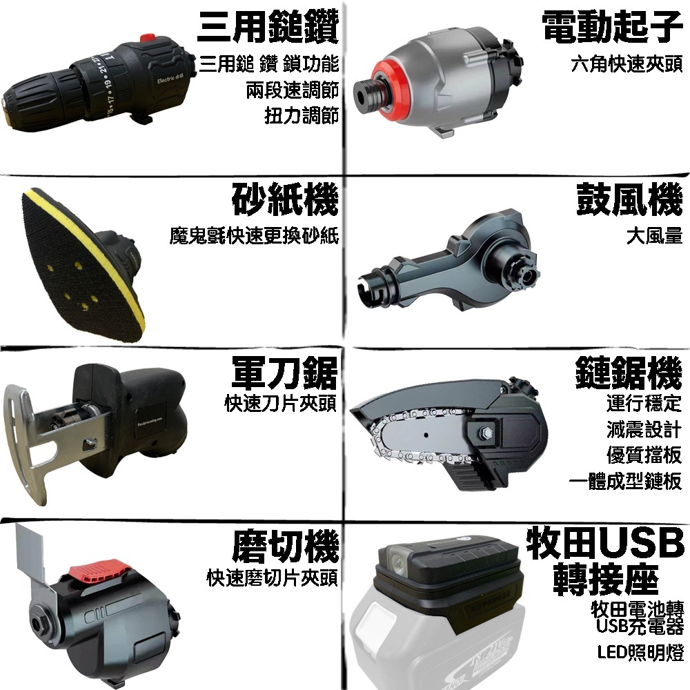 附發票｜SC-MAX芯片款｜ 牧田18V 無刷調速工具八件組 垂鑽機 起子機 磨切機 鼓風機 鏈鋸機