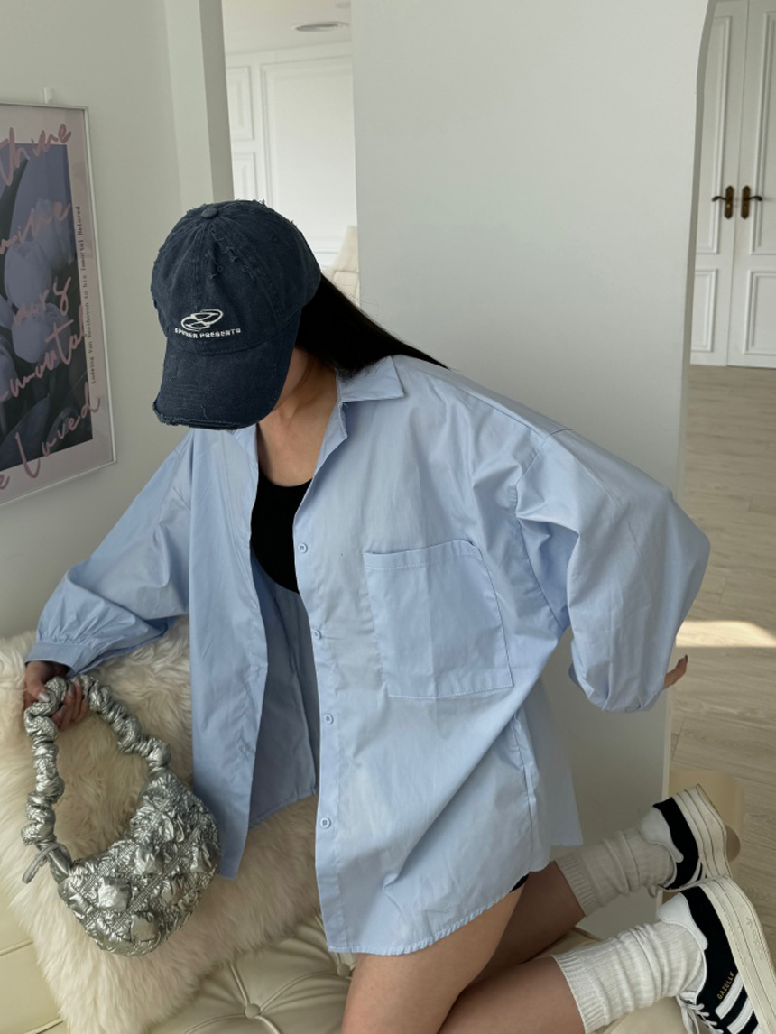 篷袖口袋襯衫*2色