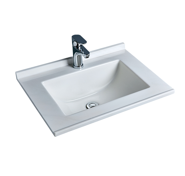 OVO京典衛浴 臉盆龍頭推薦型號 WAT15-60/ F8055 訂製白灰紋人造石檯面盆