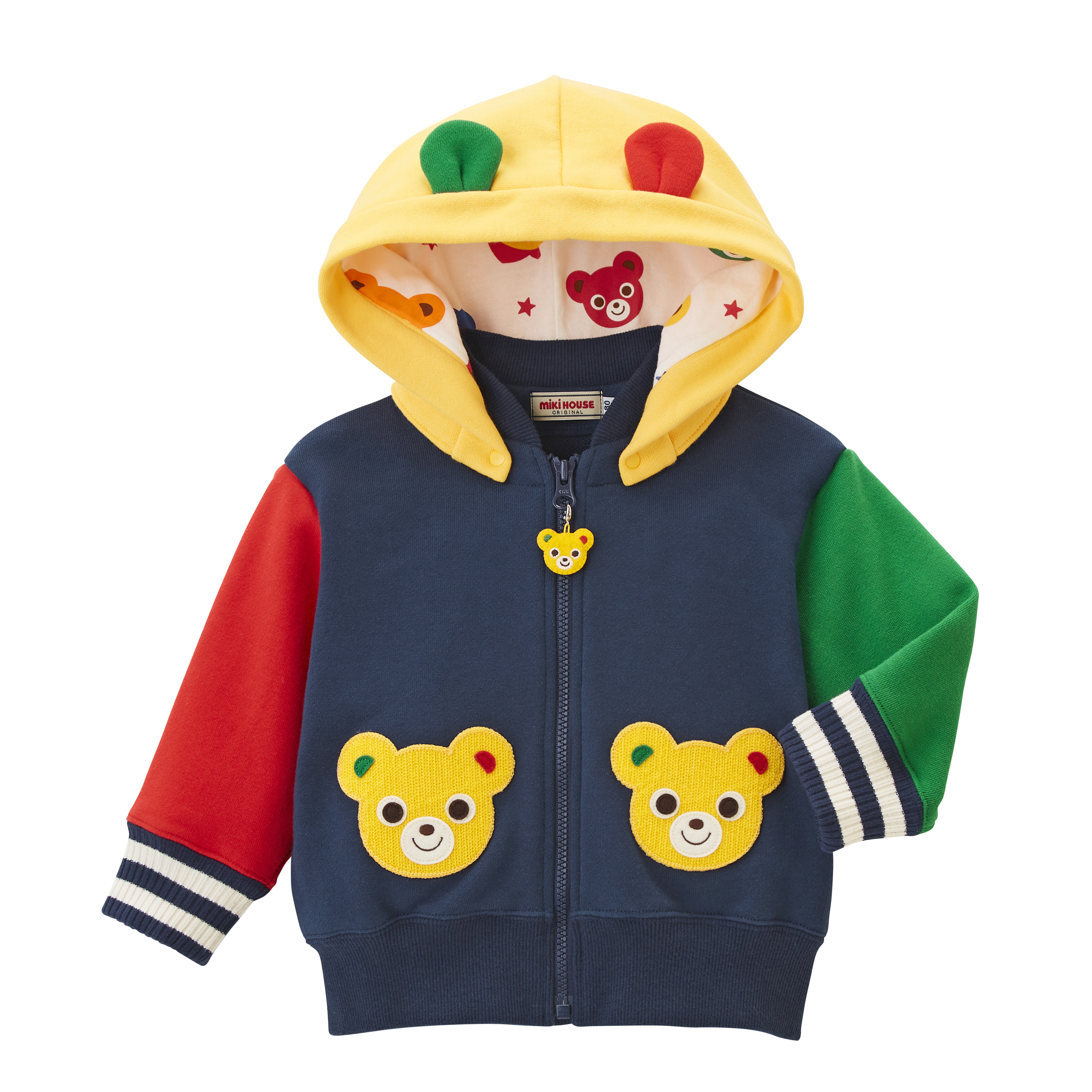 普奇熊可拆式連帽外套-藏藍