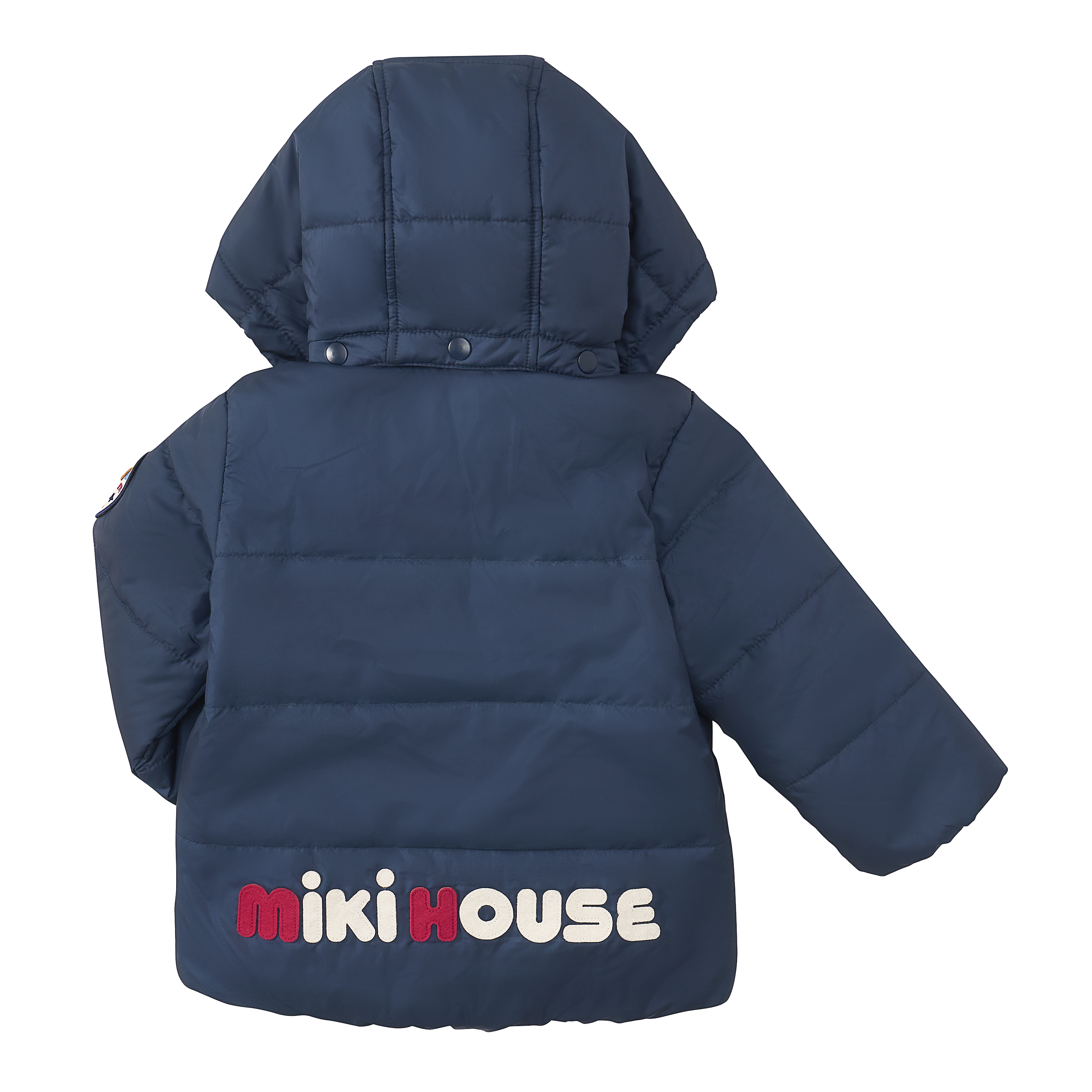 普奇熊刺繡連帽可拆卸鋪棉外套-藏藍