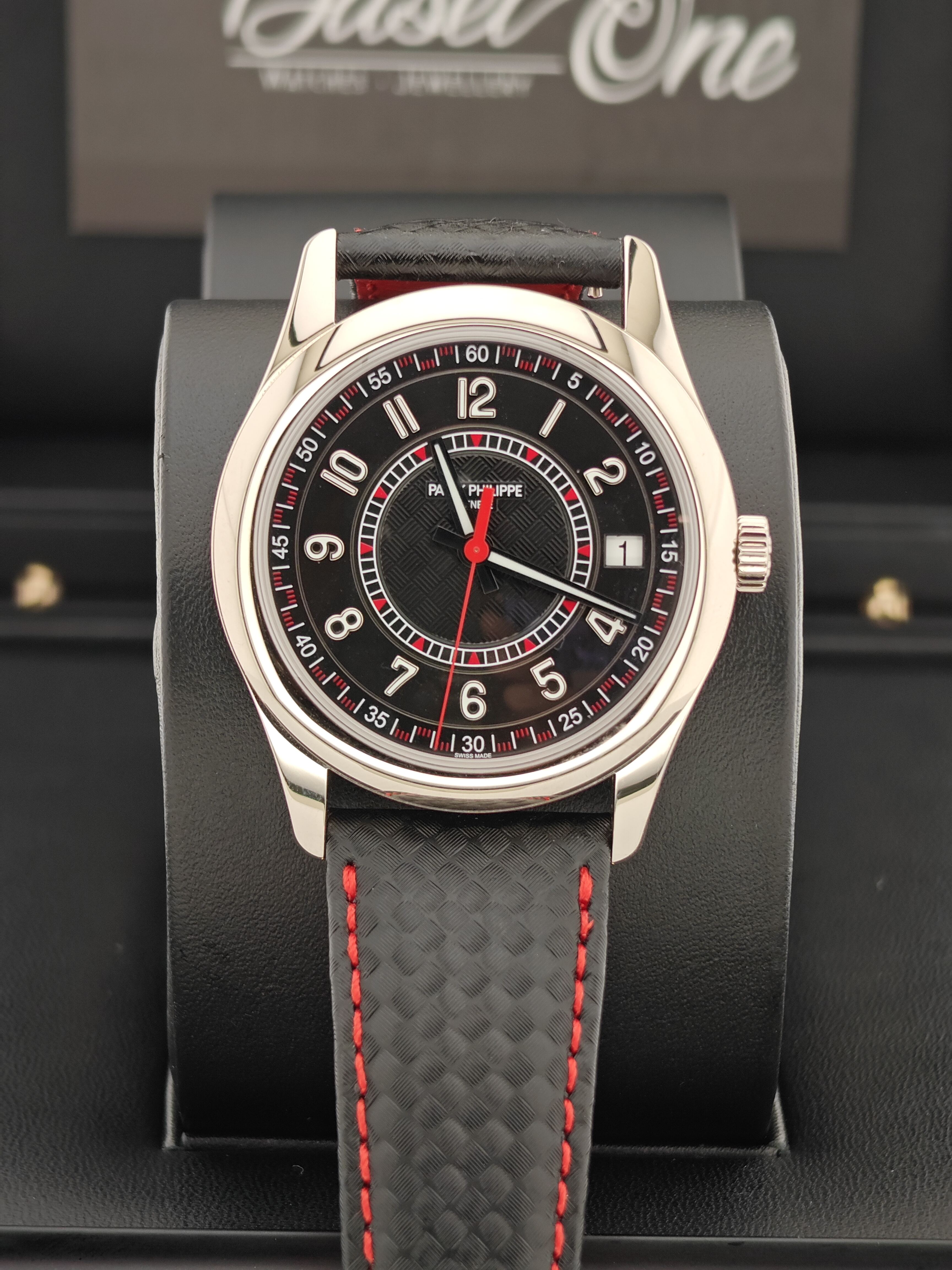 BRAND NEW 6007G-010 6007 PATEK PHILIPPE CALATRAVA BLACK DIAL RED HAND WHITE GOLD SELF-WINDING 40 MM