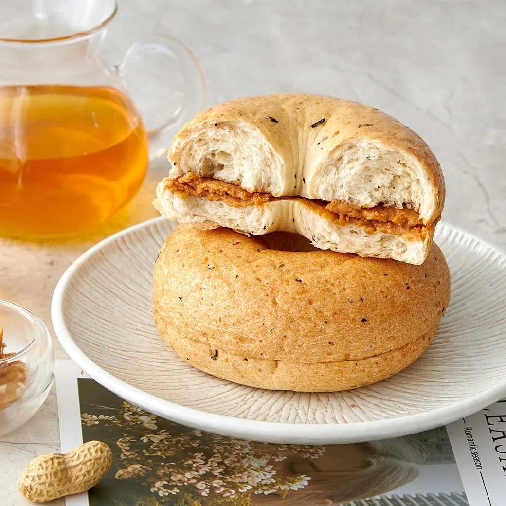 ✦季節限定✦ 原味時代減醣豆渣東方美人茶香花生貝果/麵包圈 (急凍 -18°C)