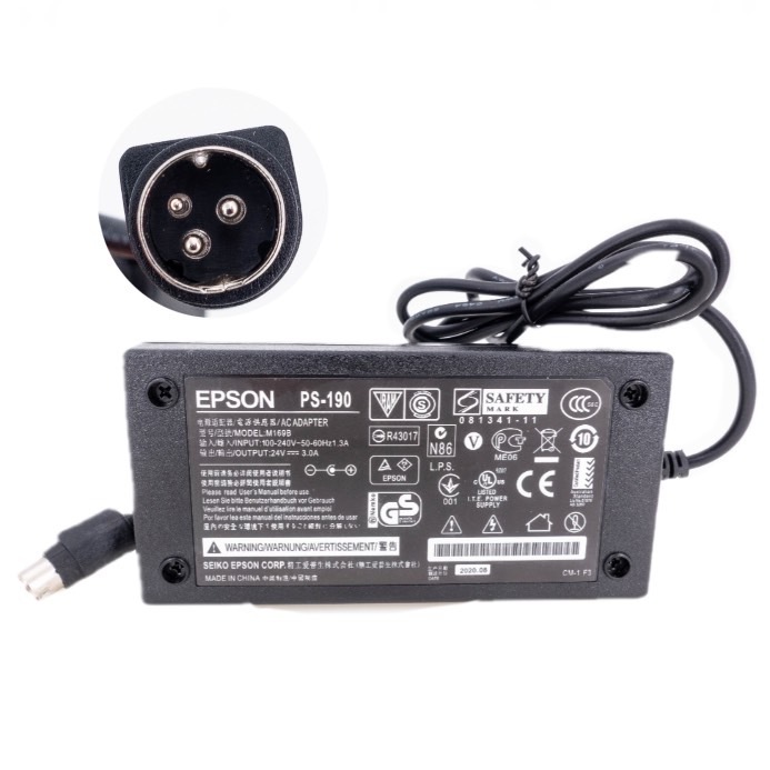EPSON PS190 3針 24V 3A PS-190 三針圓頭變壓器 發票機變壓器
