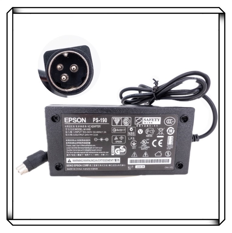 EPSON PS190 3針 24V 3A PS-190 三針圓頭變壓器 發票機變壓器