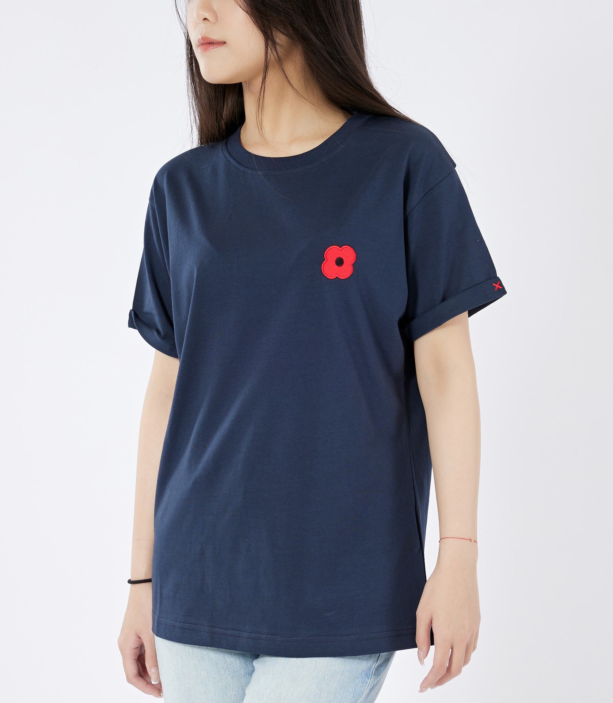 Monsieur Coquelicot 經典罌粟花純棉短袖T恤 (藍)