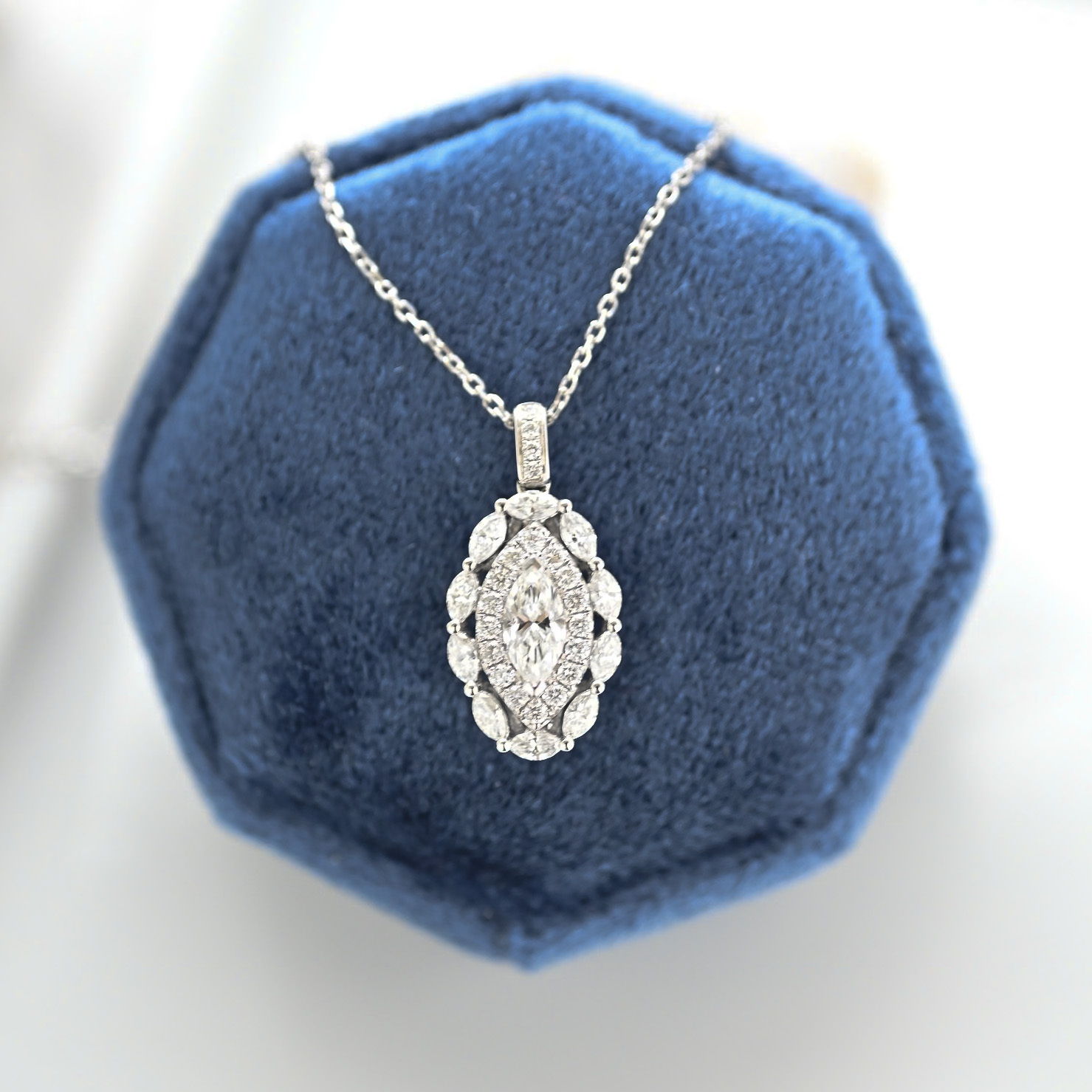 18K Marquise Diamond Necklace