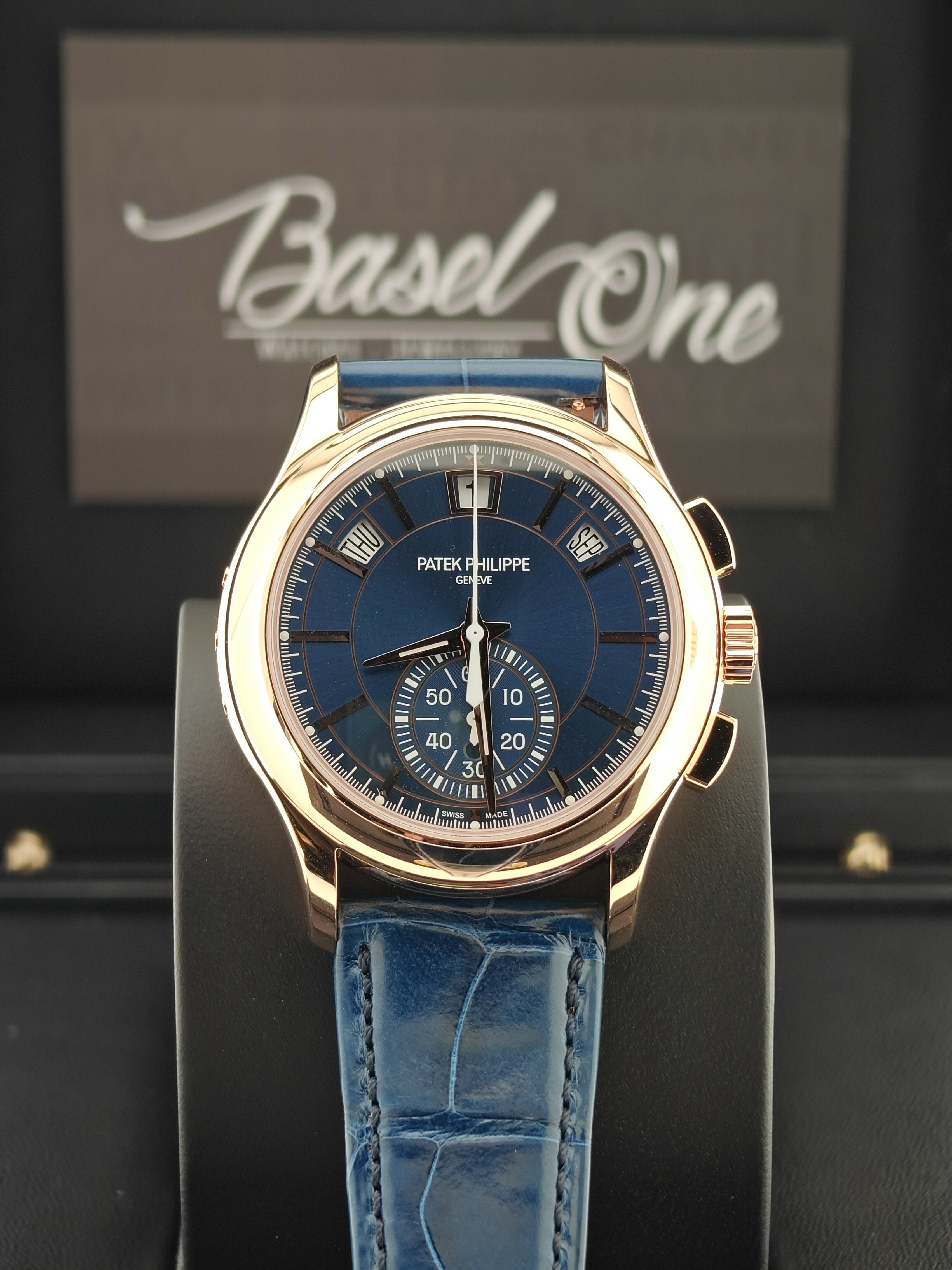BRAND NEW 5905R-010 5905 5905r PATEK PHILIPE COMPLICATIONS FLYBACK CHRONOGRAPH ANNUAL CALENDAR BLUE ROSE GOLD 42 MM