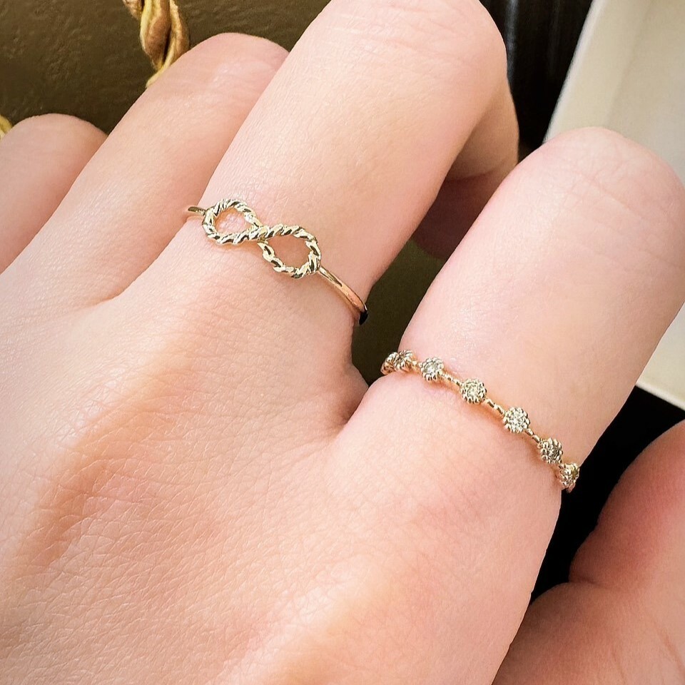 【me.luxe】K10花朵鑲7顆鑽石戒