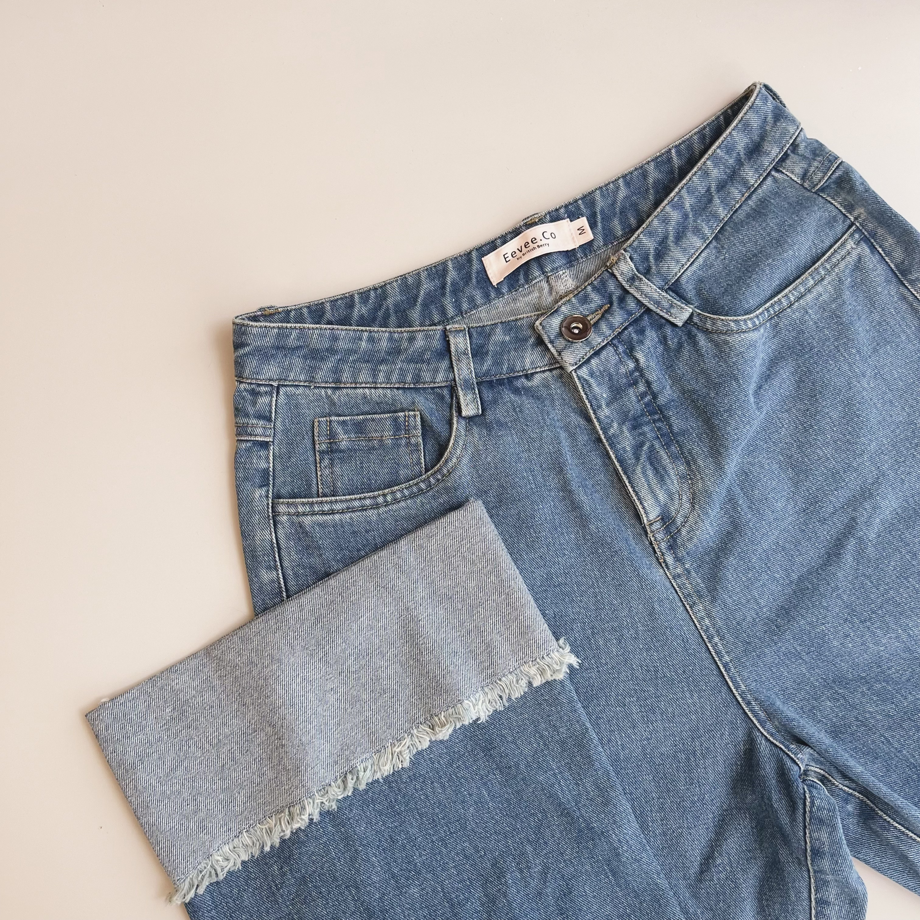 現貨 3001 洗水摺腳牛仔褲