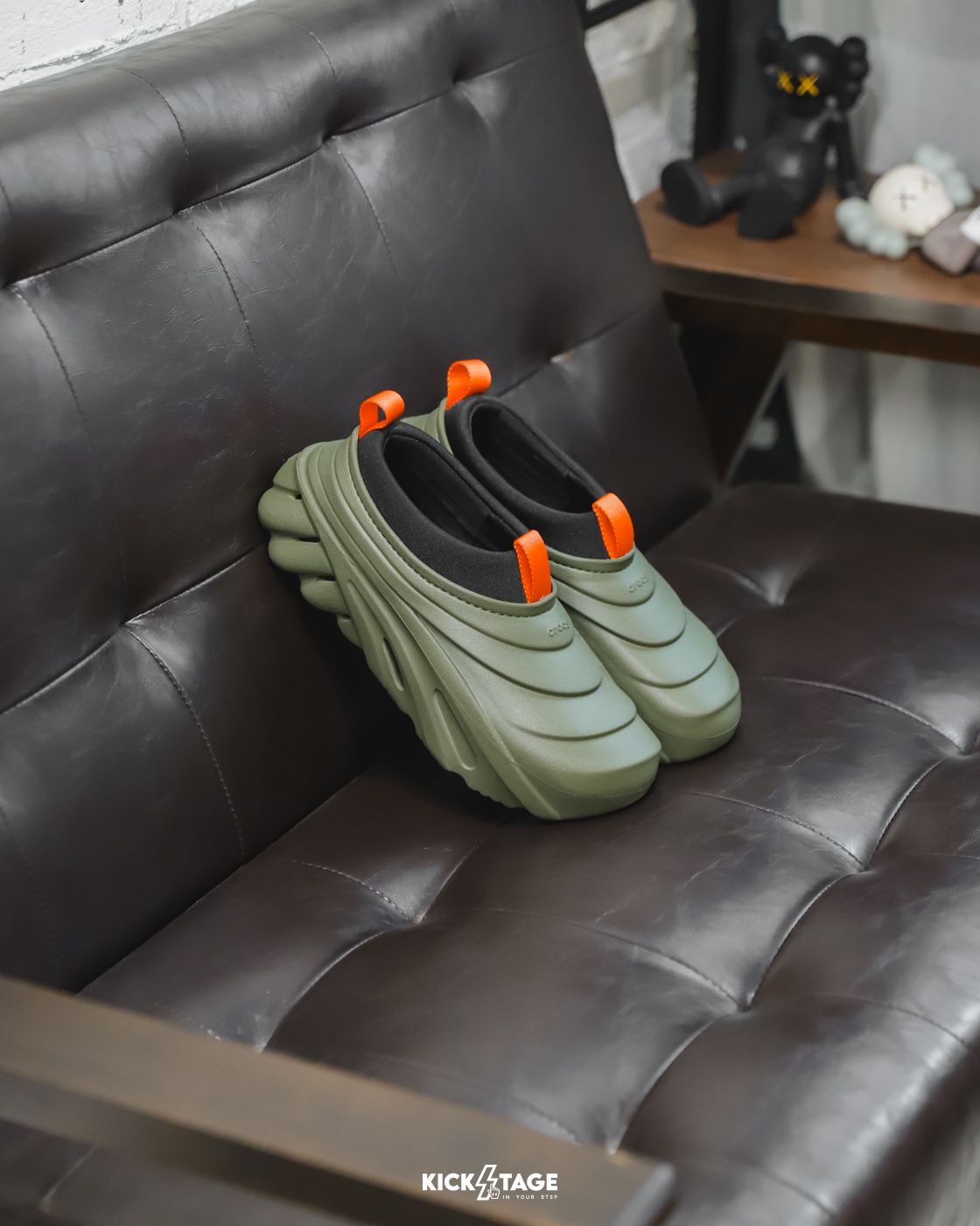 [特價收出無退換] 男女鞋 CROCS ECHO STORM 綠色 暴風波波鞋 內襯套襪 層疊 機能風格 水鞋【209414-309】