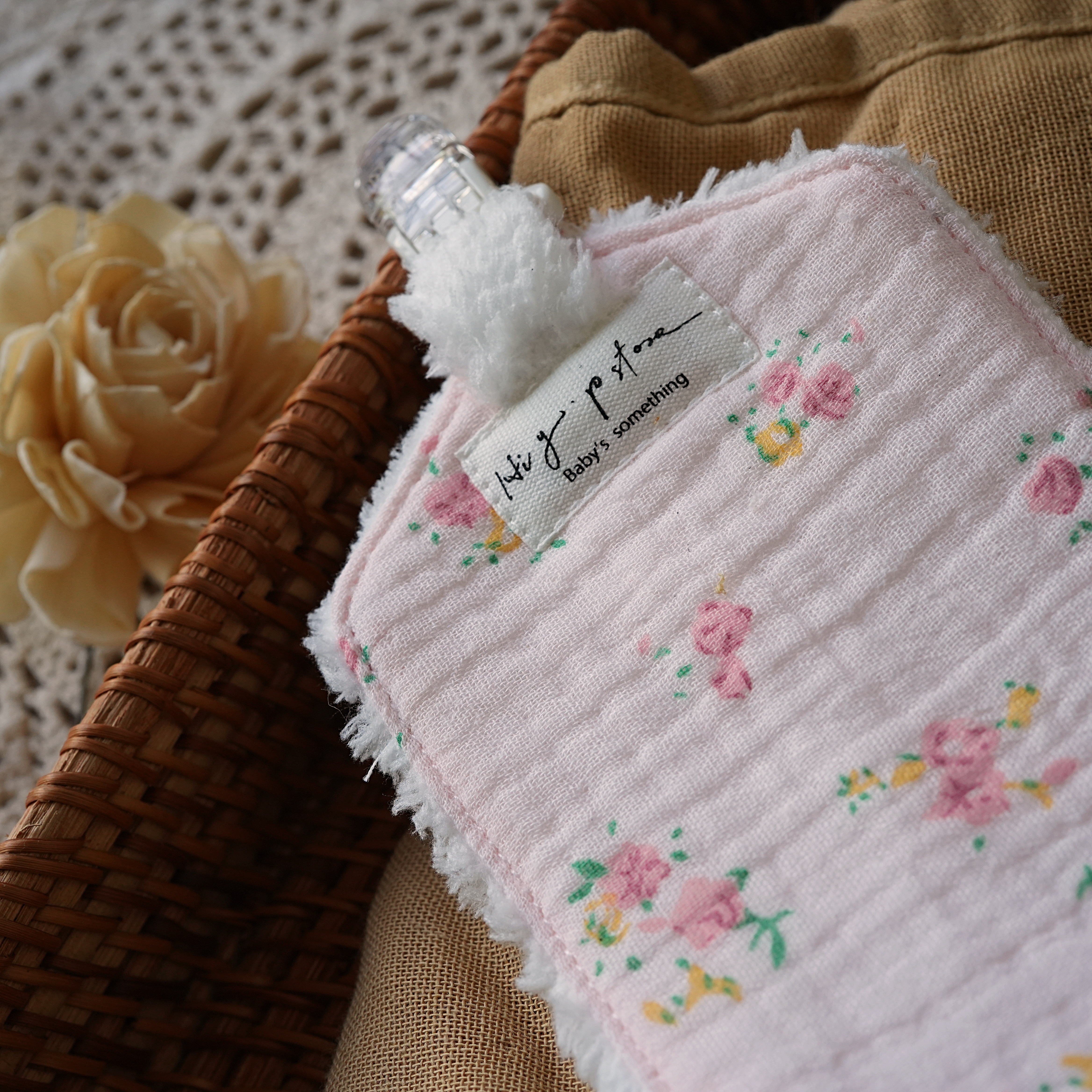 Hi Y.P store-手作手帕夾-星鑽粉花