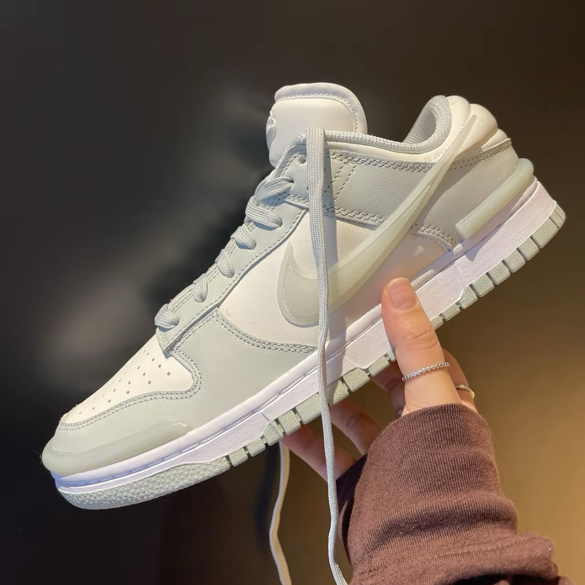 Nike Dunk Low Twist Light Silver 淺灰白 飛勾 小Ambush 厚鞋舌 女鞋