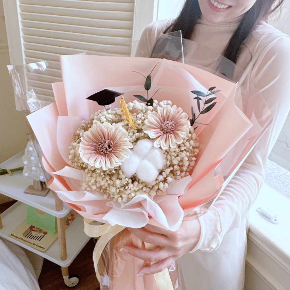 簡約太陽花花束 / 奶茶色