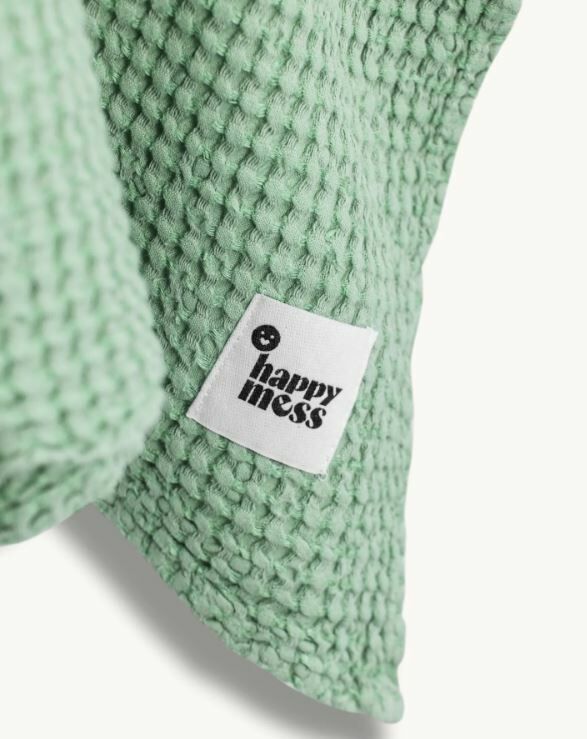 HAPPY MESS 亞麻華夫格斗篷浴巾 LINEN WAFFLE PONCHO - SAGE