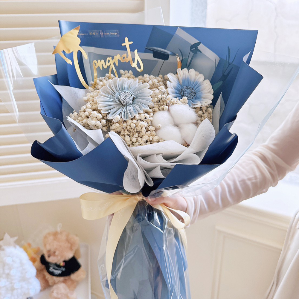 簡約太陽花花束 / 藍色