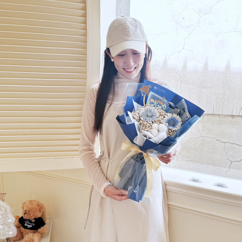 簡約太陽花花束 / 藍色