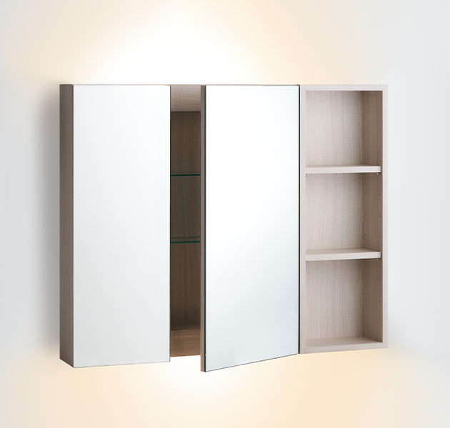 OVO京典衛浴 收納櫃推薦型號 HA98附燈雙門鏡面收納櫃 *無銅鏡