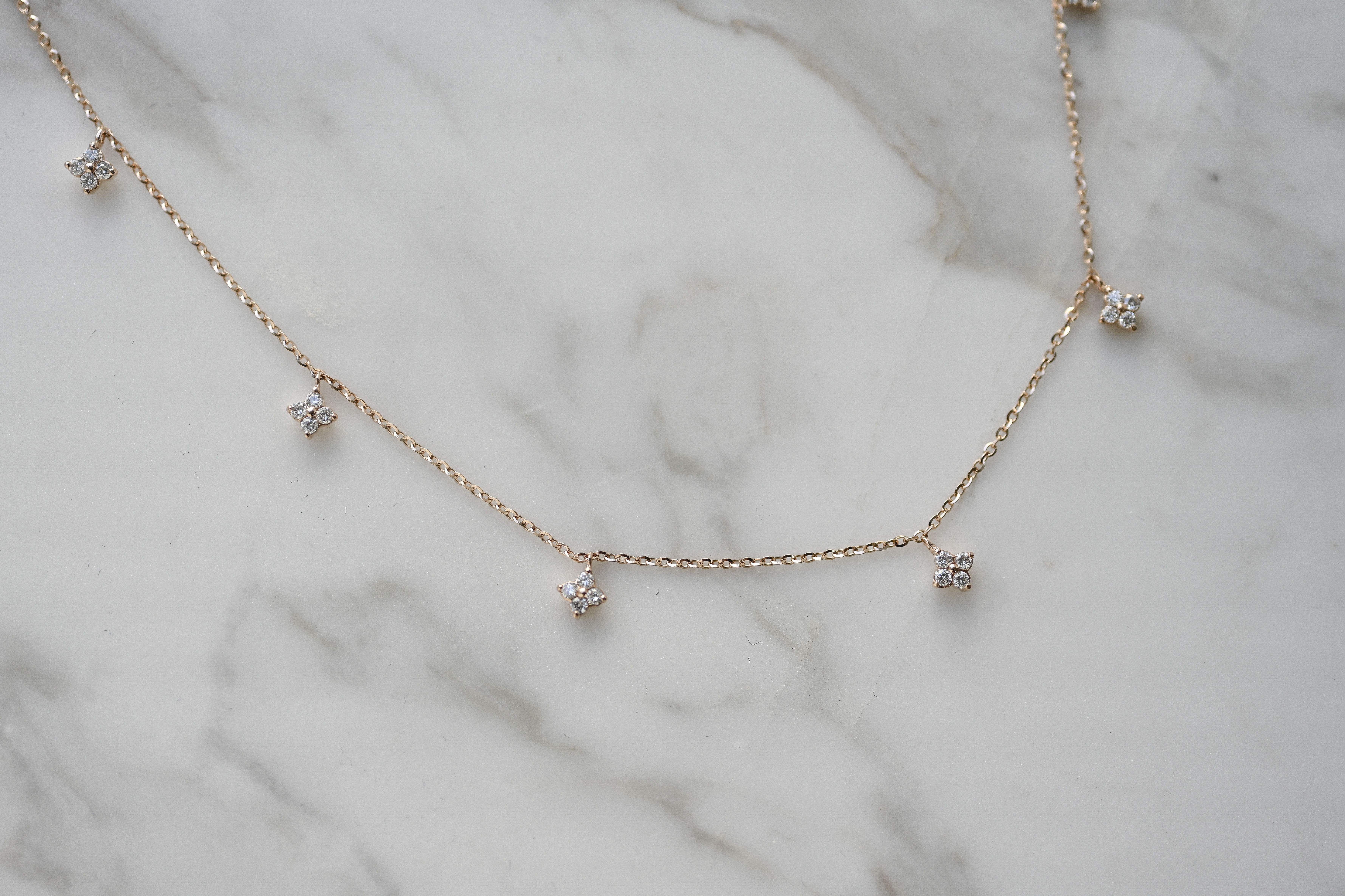 18K Petal Star Diamond Necklace