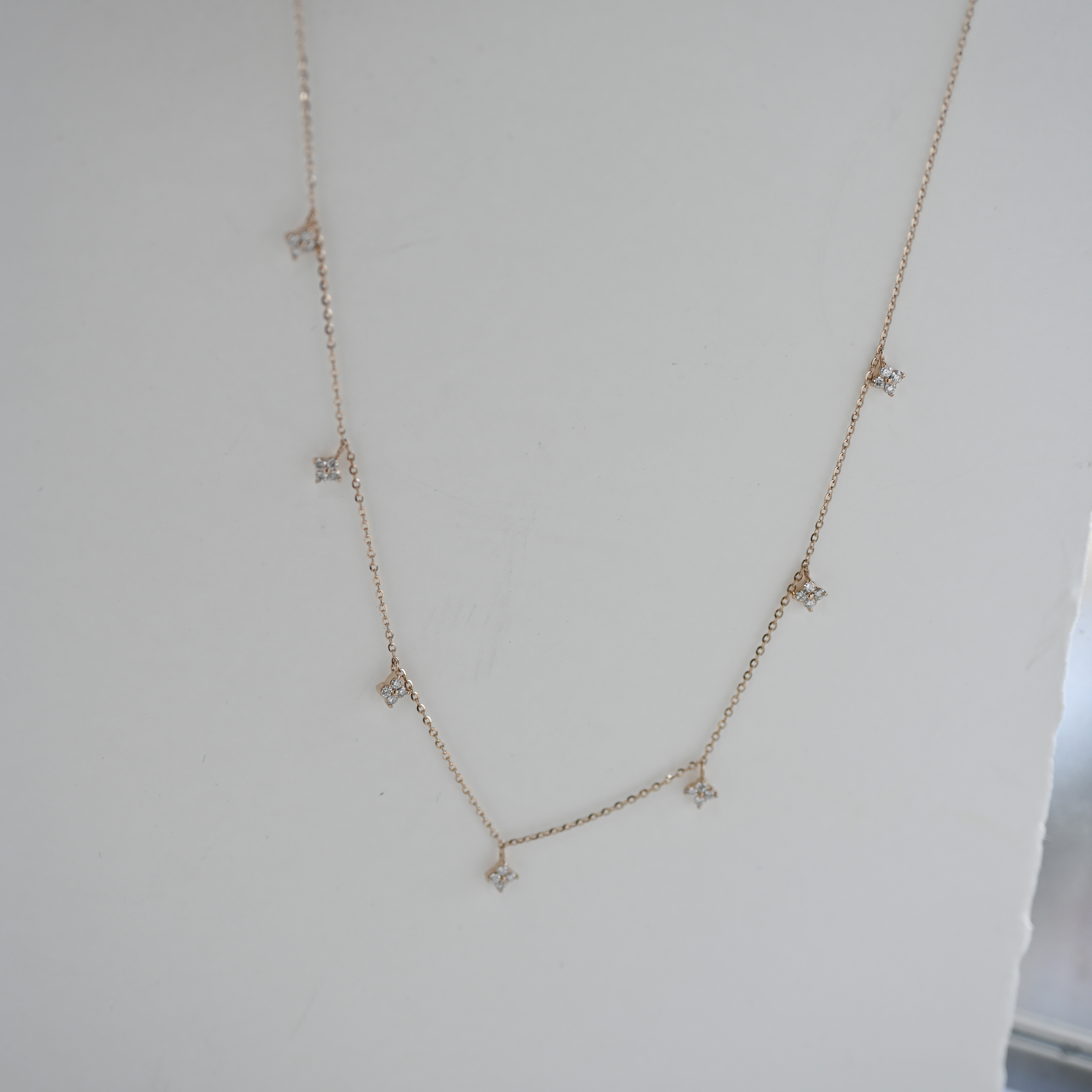 18K Petal Star Diamond Necklace